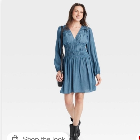 Smocked Ruffle Mini A-Line Dress by Universal Thread size M NWT - Picture 2 of 5